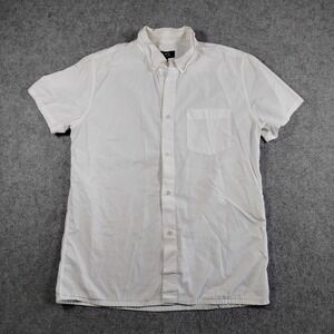 APC Mens White Short Sleeve Button Down Shirt Small Cotton Rue Madame Paris